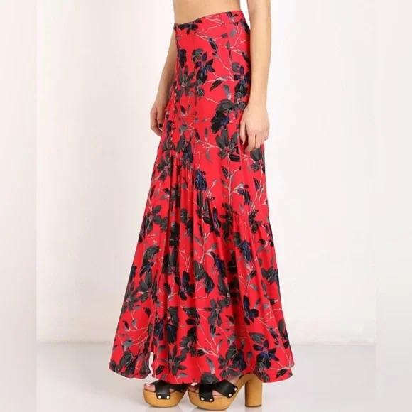 Free People Smooth Sailing Maxi Skirt in Red size 0